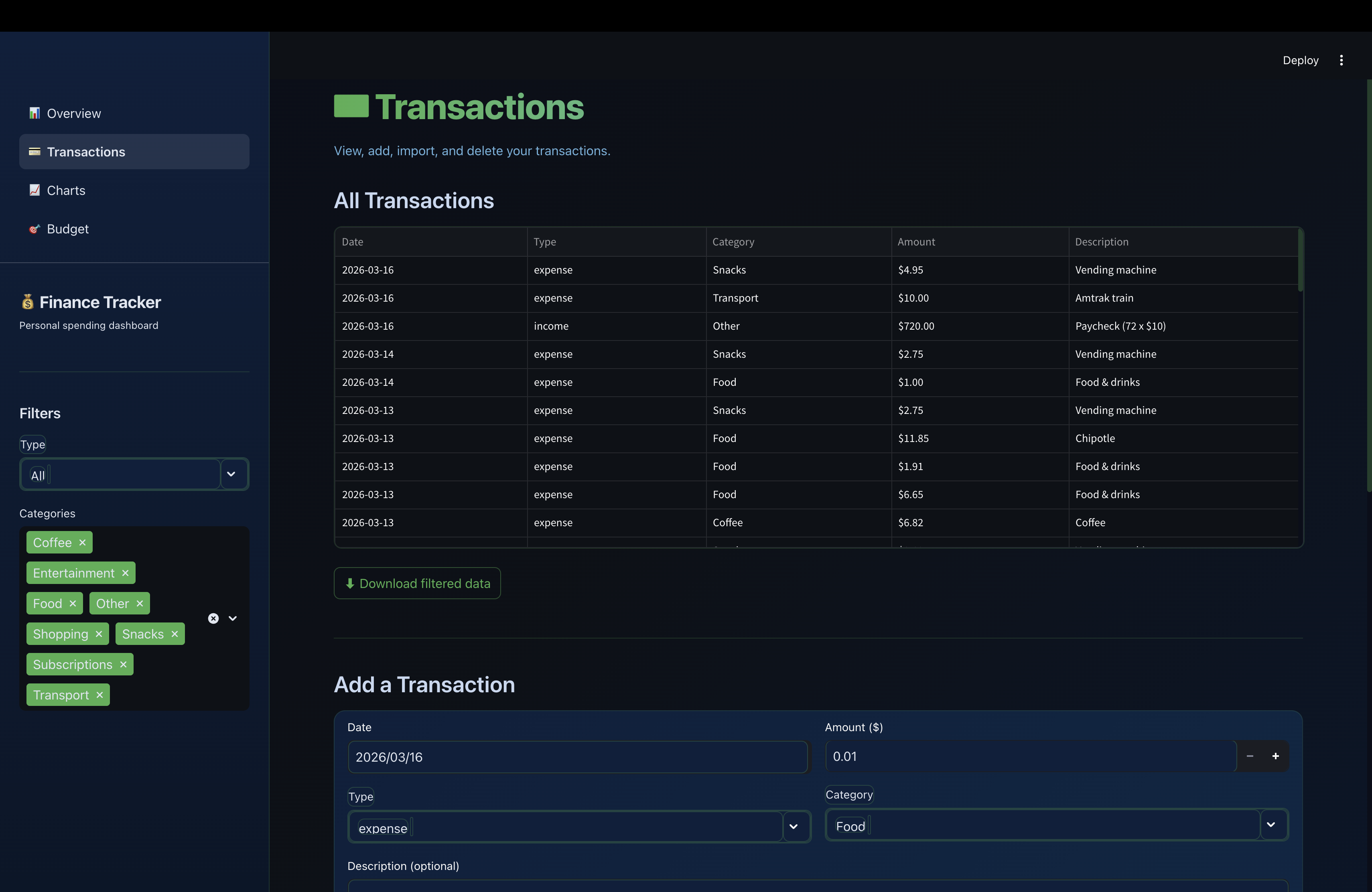Finance Tracker screenshot 3